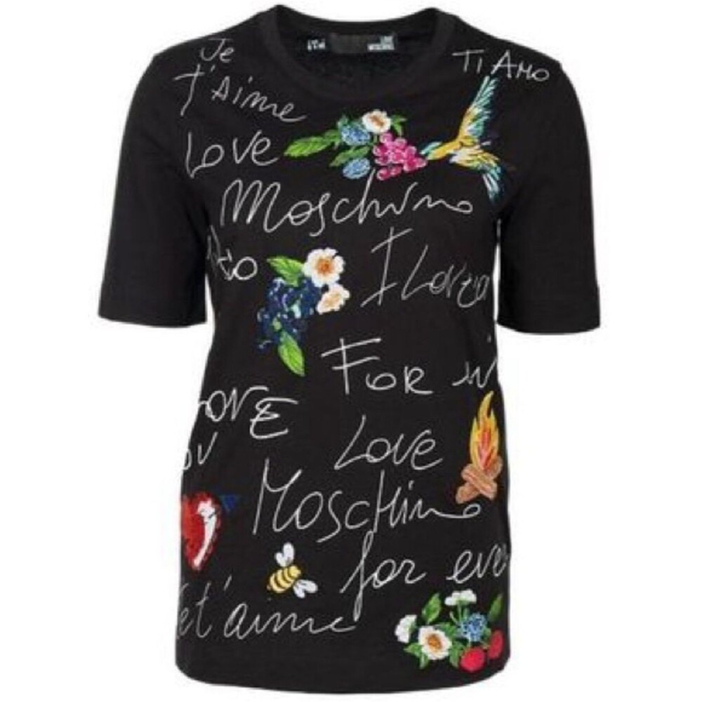 Love Moschino Embroidered Love T-Shirt Dress USA 10